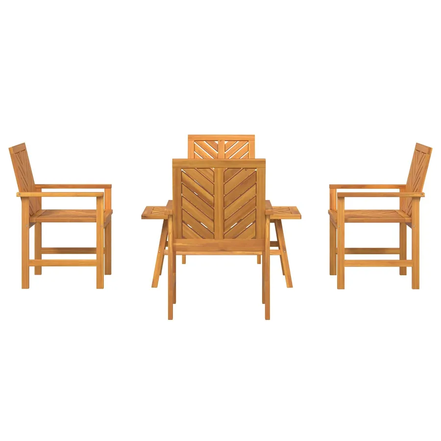 Ensemble de salon de jardin 5 pcs Marron Bois d'Acacia Massif - 7