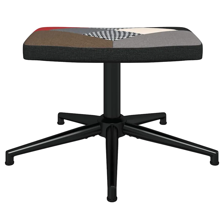 Chaise de relaxation avec tabouret Patchwork Tissu - 7