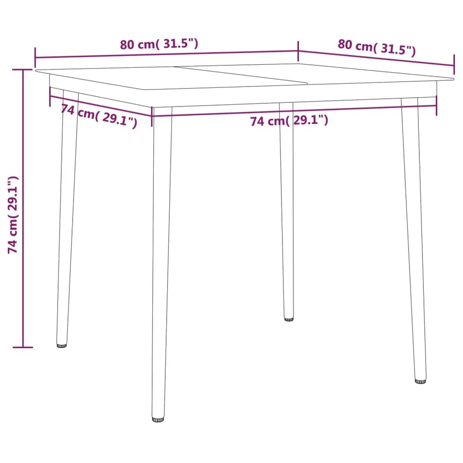 Ensemble à manger de jardin 5 pcs Noir - 8
