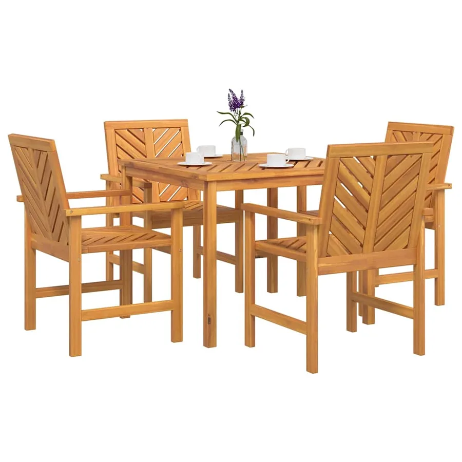 Ensemble de salle à manger pour jardin 5 pc Marron - 3