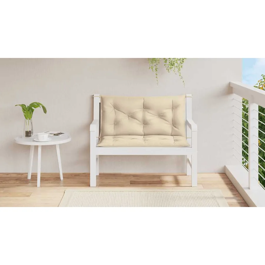 Coussin de banc de jardin beige 100x(50+50)x7 cm tissu oxford - 3