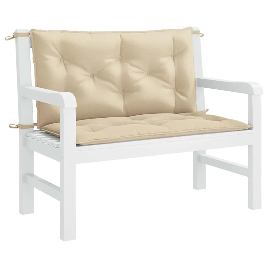 Coussin de banc de jardin beige 100x(50+50)x7 cm tissu oxford - 4