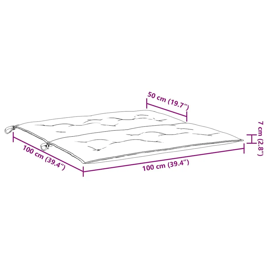 Coussin de banc de jardin beige 100x(50+50)x7 cm tissu oxford - 9