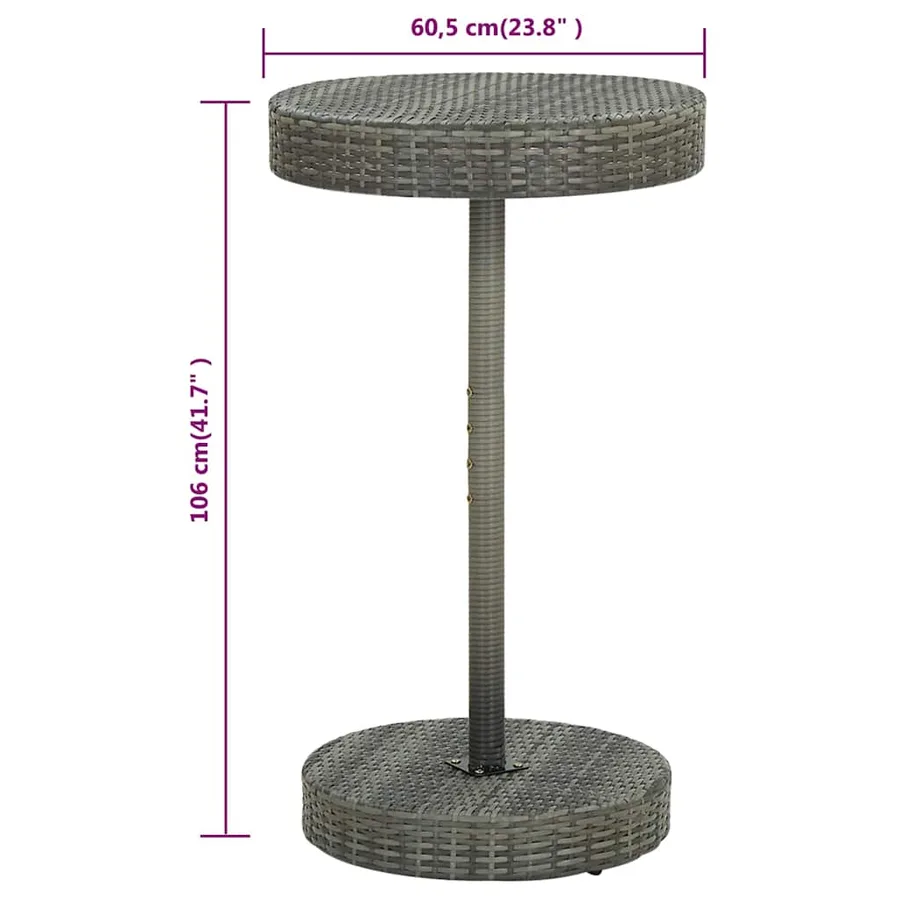 Ensemble de bar de jardin 3 pcs Résine tressée Gris - 13