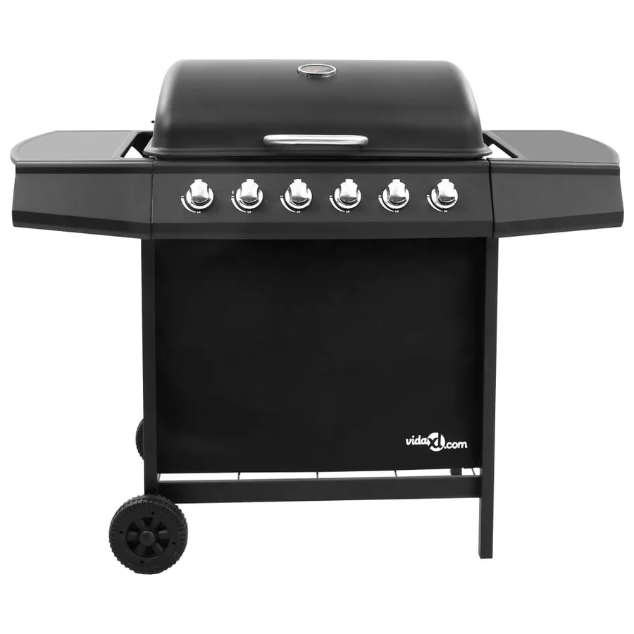 Barbecue gril à gaz avec 6 brûleurs Noir - 3