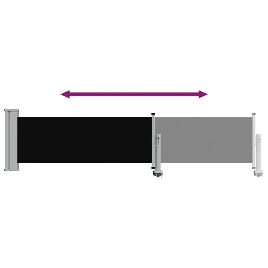 Auvent latéral rétractable de patio 60x300 cm Noir - 8