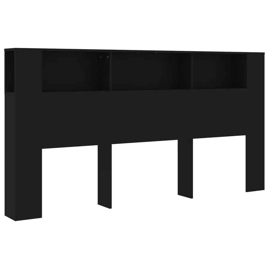 Armoire de tête de lit Noir 200x18,5x104,5 cm - 2