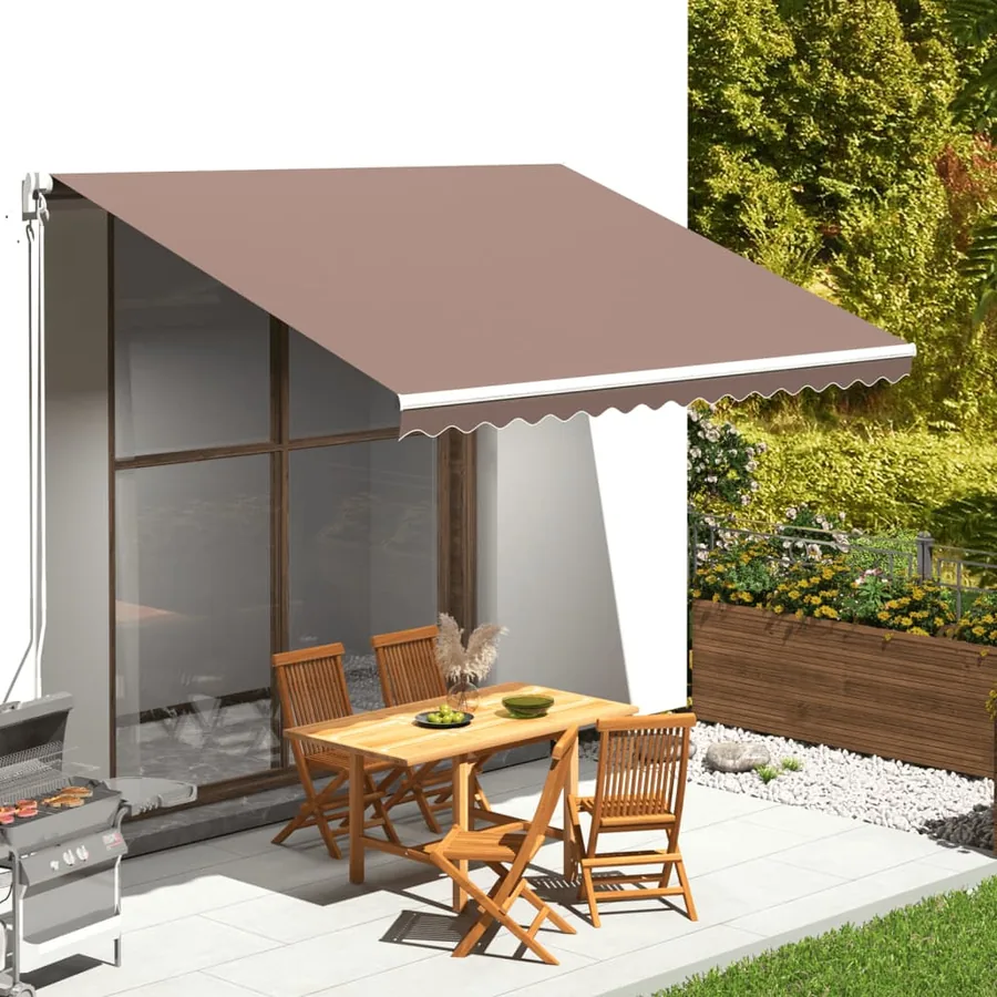 Tissu de remplacement pour auvent marron 4x3 m polyester