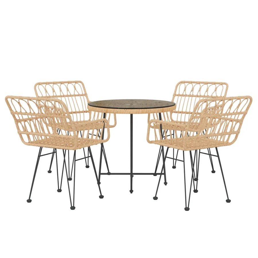 Ensemble à manger de jardin 5pcs Résine tressée - 3