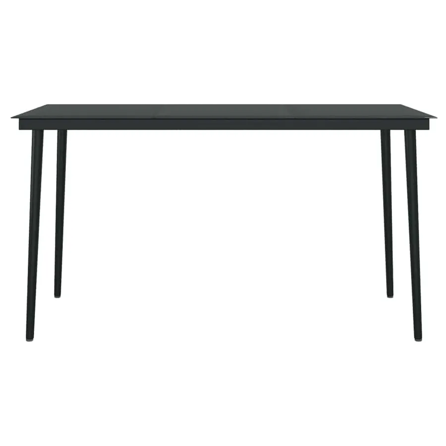 Ensemble à manger de jardin 5 pcs Noir - 10