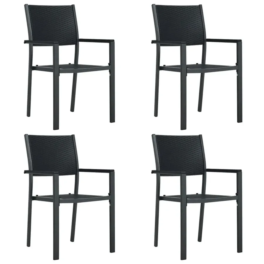 Ensemble à manger de jardin 5 pcs Noir - 3