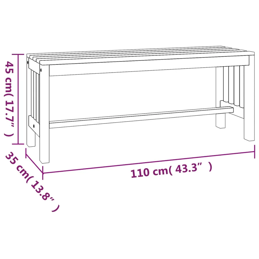 Banc de jardin 110 cm bois massif d'eucalyptus - 6