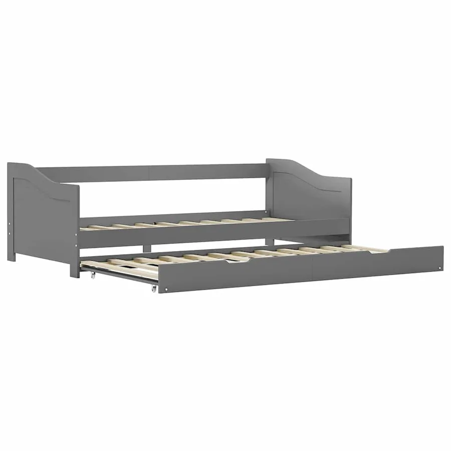 Cadre de lit extensible sans matelas gris 90x200 cm - 2