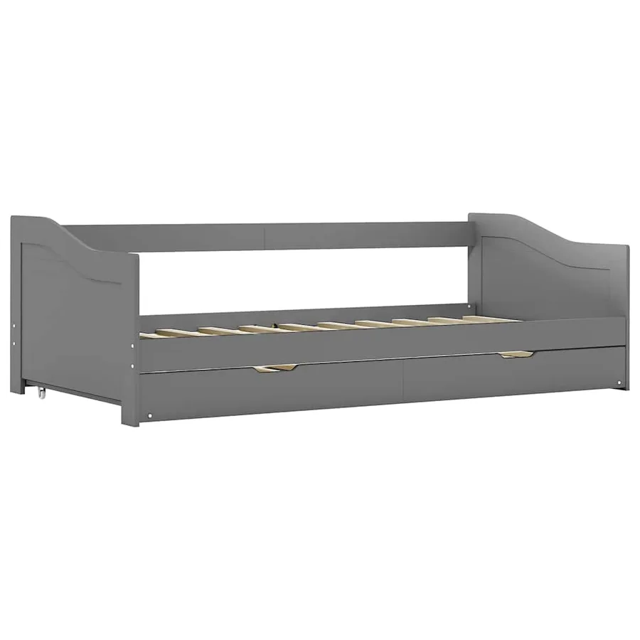 Cadre de lit extensible sans matelas gris 90x200 cm - 3