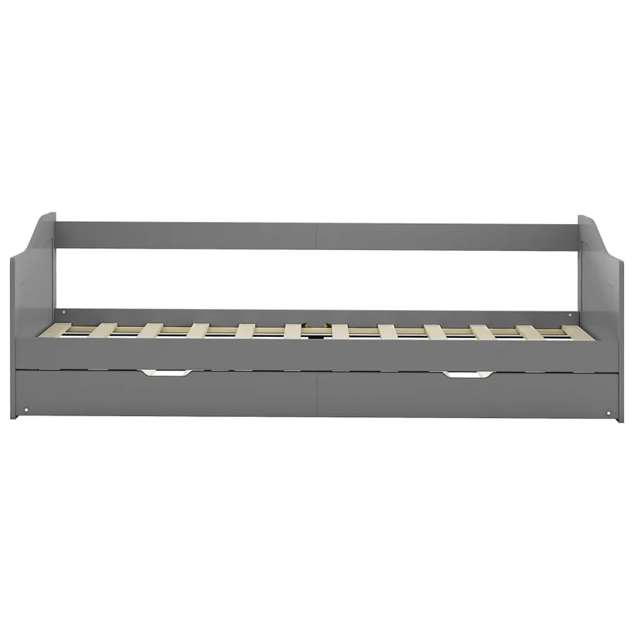 Cadre de lit extensible sans matelas gris 90x200 cm - 4