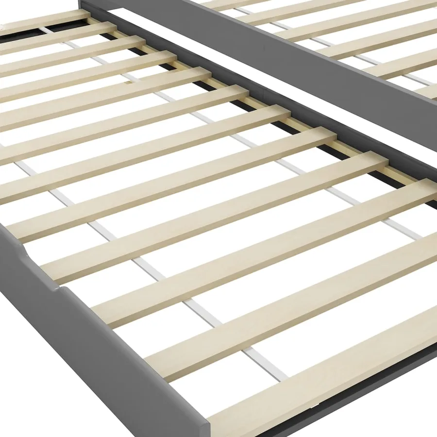 Cadre de lit extensible sans matelas gris 90x200 cm - 5