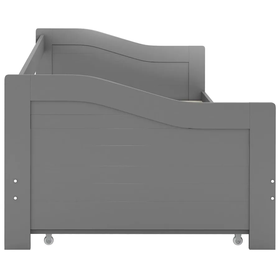 Cadre de lit extensible sans matelas gris 90x200 cm - 6