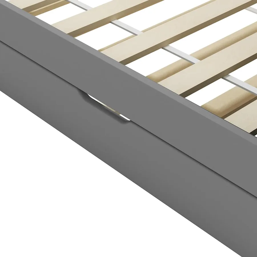 Cadre de lit extensible sans matelas gris 90x200 cm - 7