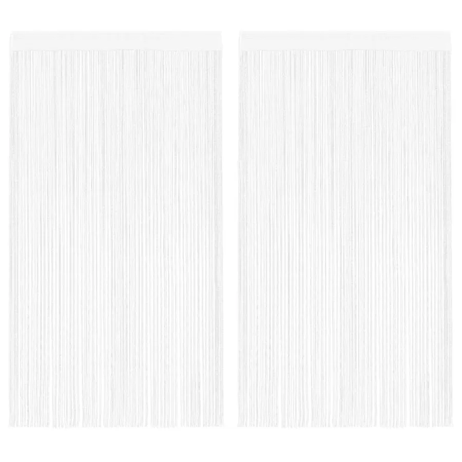 Rideau en fils 2 pcs 100 x 250 cm Blanc