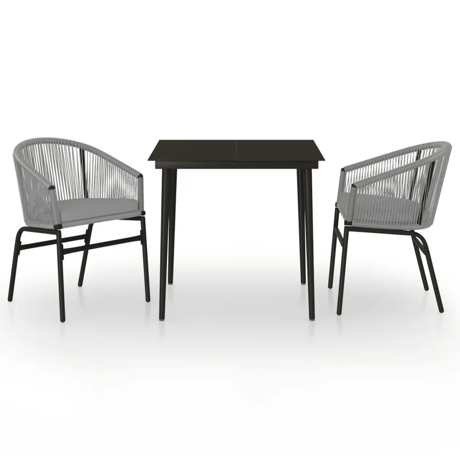 Ensemble à manger de jardin 3 pcs Gris - 2