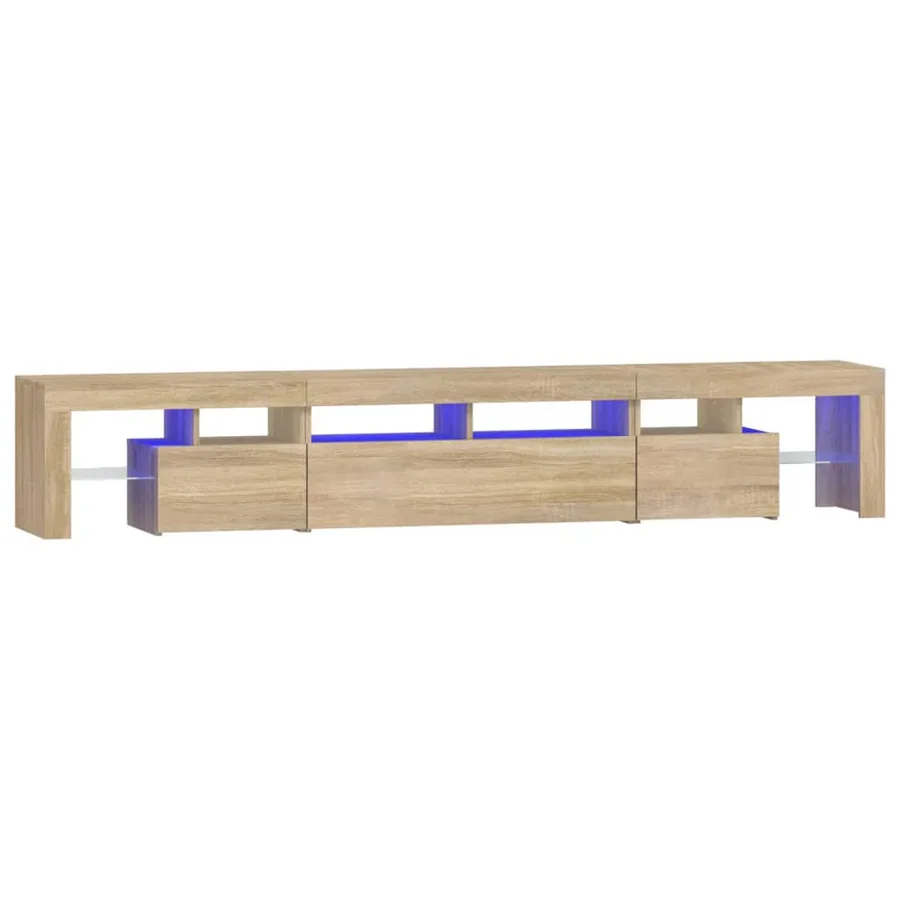 Meuble TV avec lumières LED Chêne sonoma 230x36,5x40 cm - 2