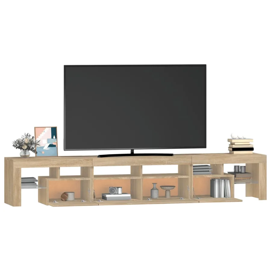 Meuble TV avec lumières LED Chêne sonoma 230x36,5x40 cm - 6