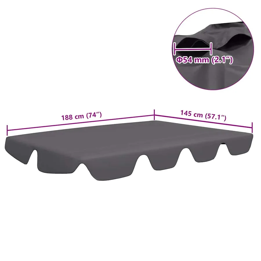 Toit rechange balançoire anthracite 188/168x145/110 cm - 7