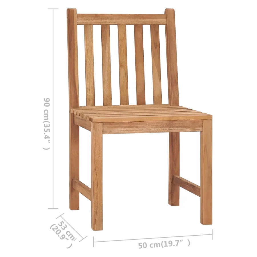 Chaises de jardin lot de 2 avec coussins Bois de teck massif - 12