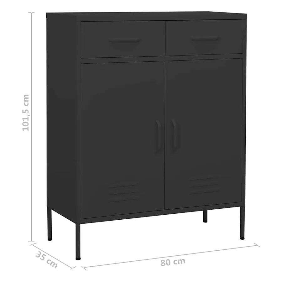Armoire de rangement Anthracite 80x35x101,5 cm Acier - 10