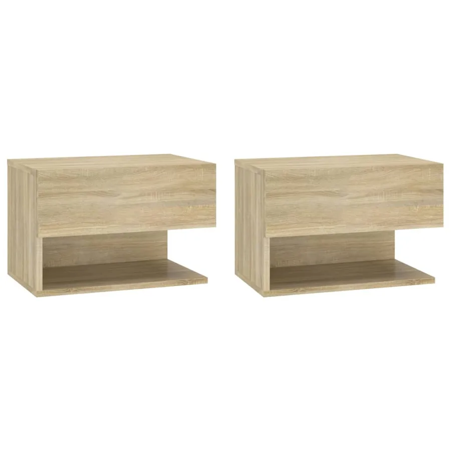 Tables de chevet murales 2 pcs Chêne sonoma - 2
