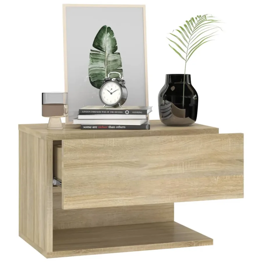 Tables de chevet murales 2 pcs Chêne sonoma - 8