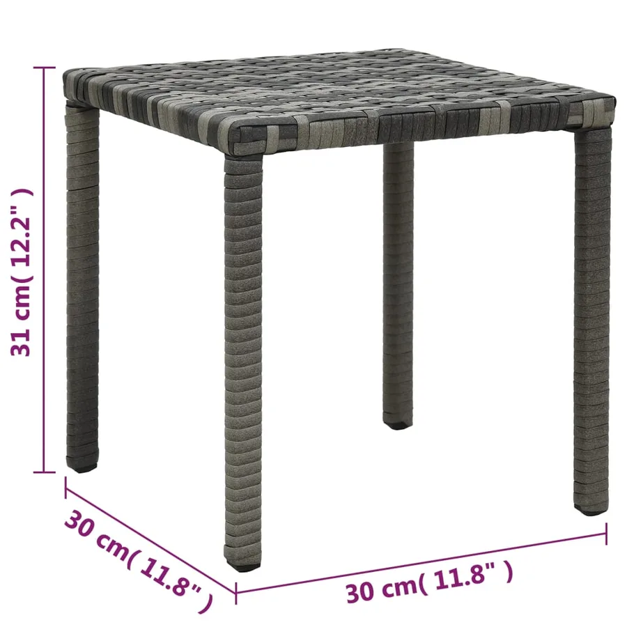 Chaises longues avec table Résine tressée Anthracite - 11