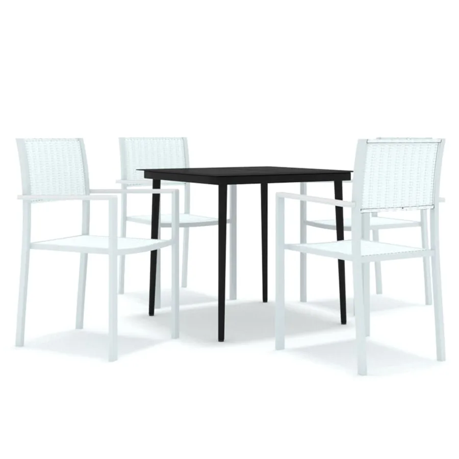 Ensemble à manger de jardin 5 pcs Blanc - 2