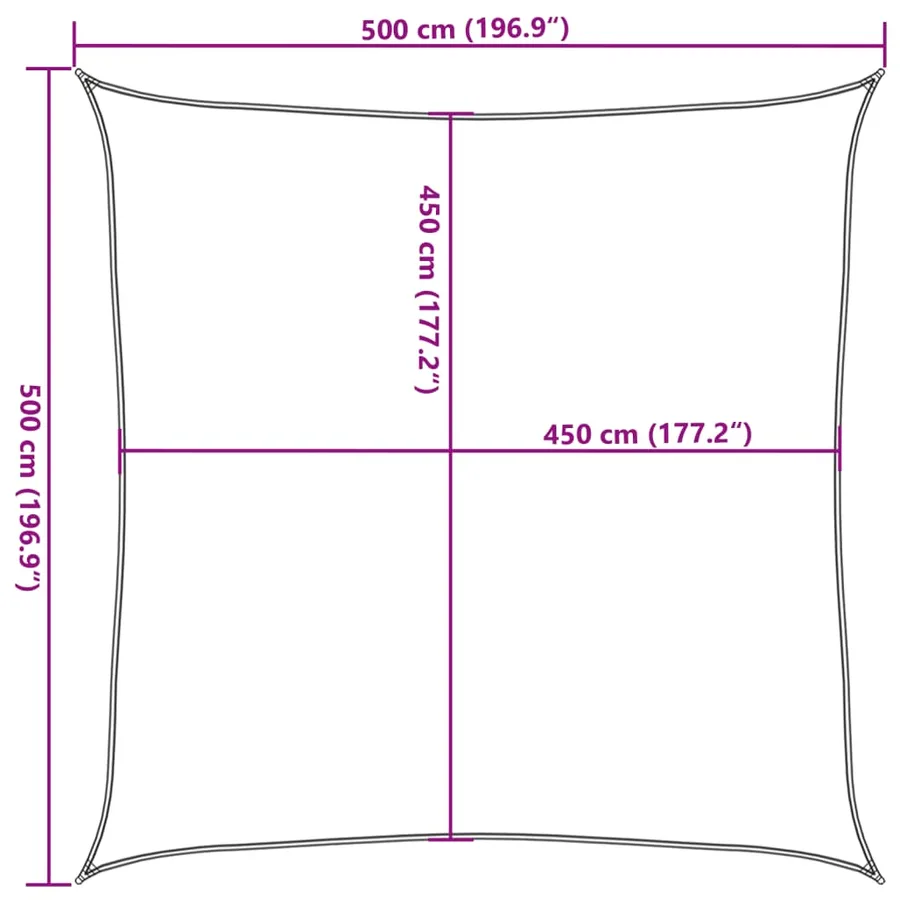 Voile d'ombrage 160 g/m² Crème 5x5 m PEHD - 10