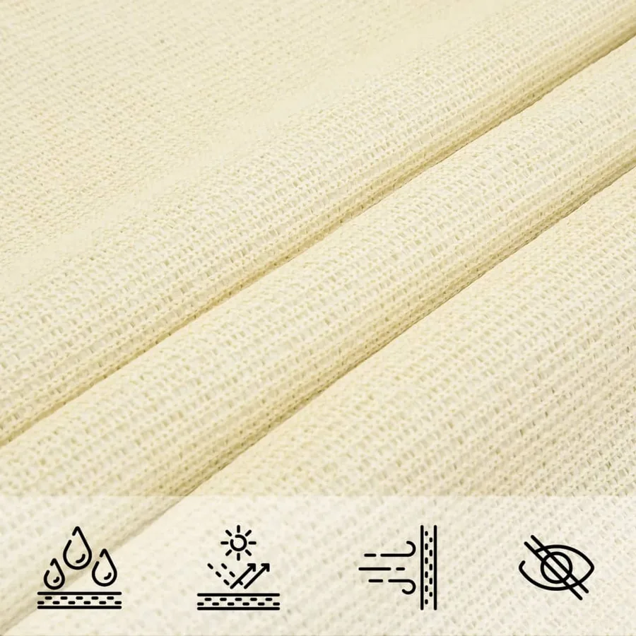 Voile d'ombrage 160 g/m² Crème 5x5 m PEHD - 7