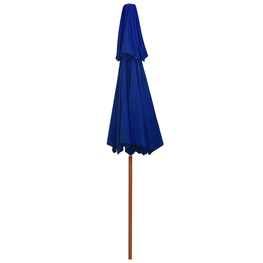 Parasol à deux étages avec mât en bois bleu 270 cm - 4
