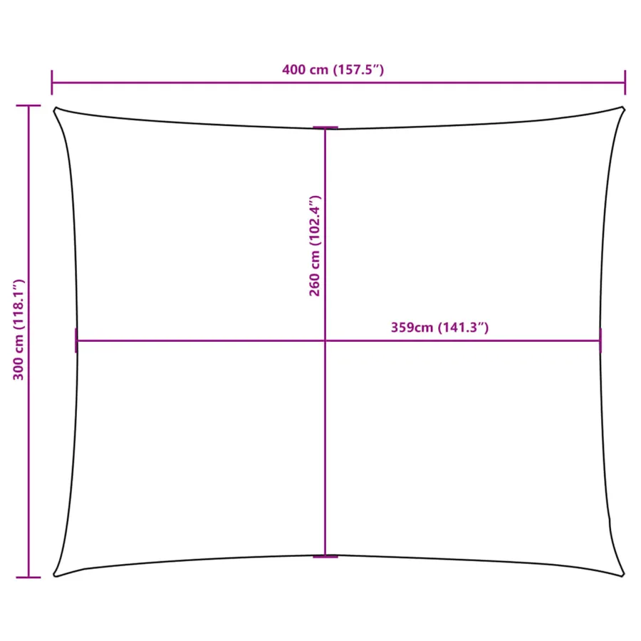 Voile de parasol tissu oxford rectangulaire 3x4 m crème - 10