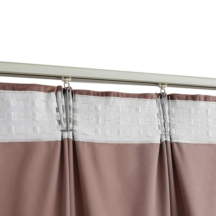 Rideau occultant et crochet 2pcs Velours Rose antique 140x225cm - 4