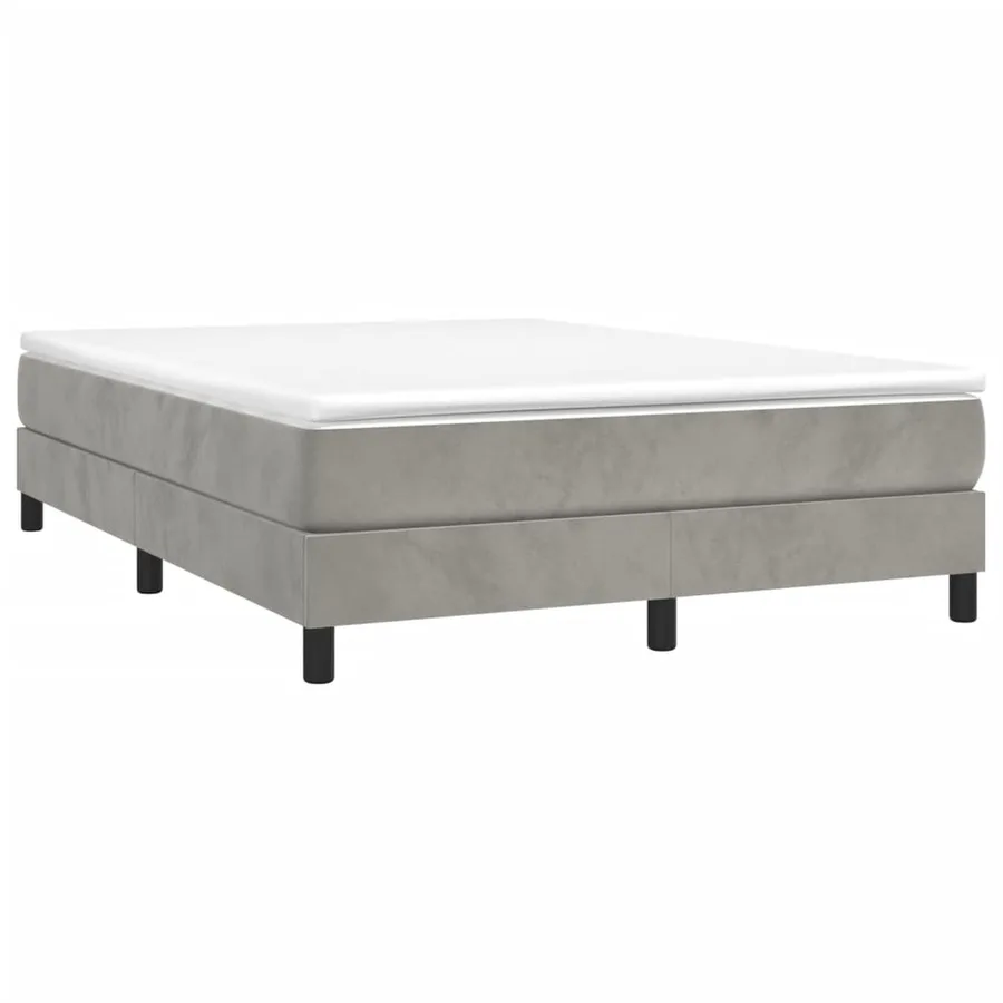 Sommier à lattes de lit et matelas Gris clair 140x200cm Velours - 3
