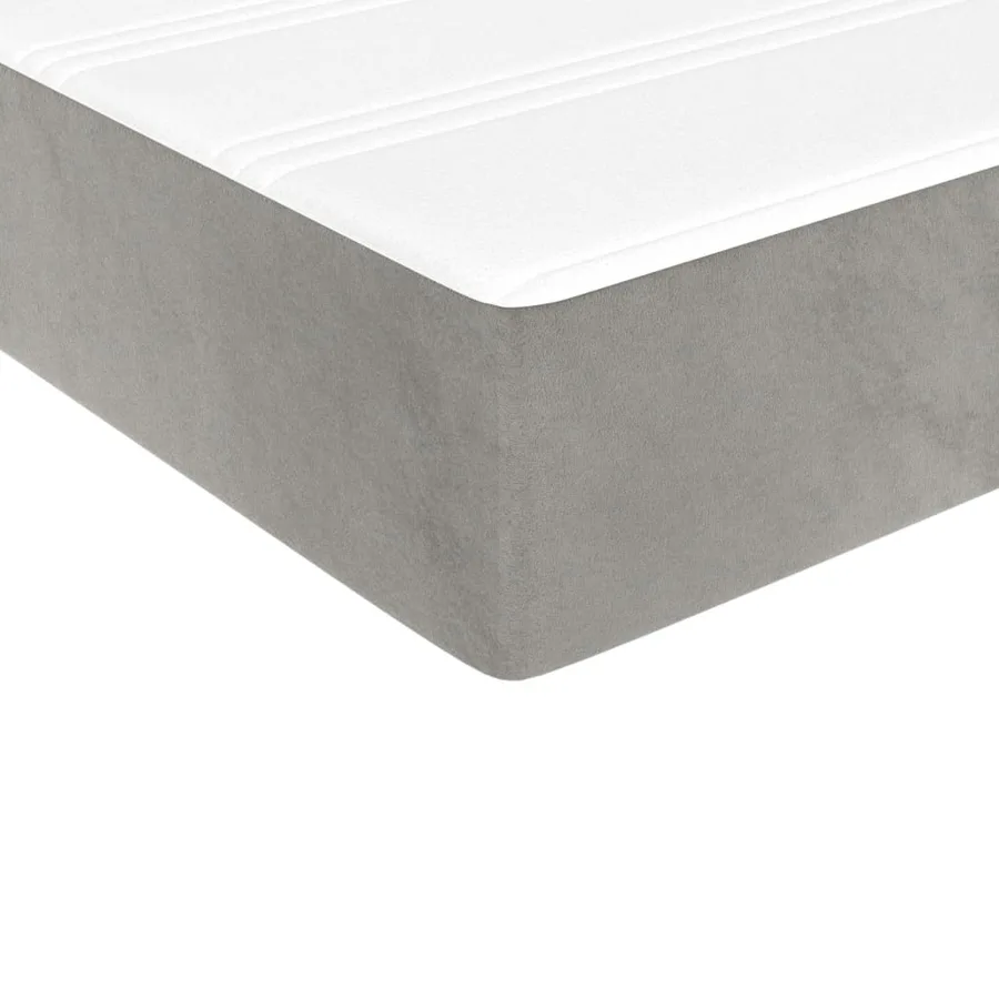 Sommier à lattes de lit et matelas Gris clair 140x200cm Velours - 8