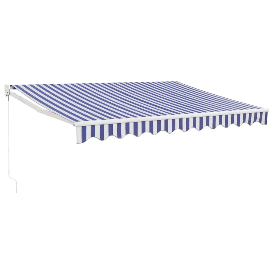 Auvent rétractable bleu et blanc 3x2,5 m tissu et aluminium - 2