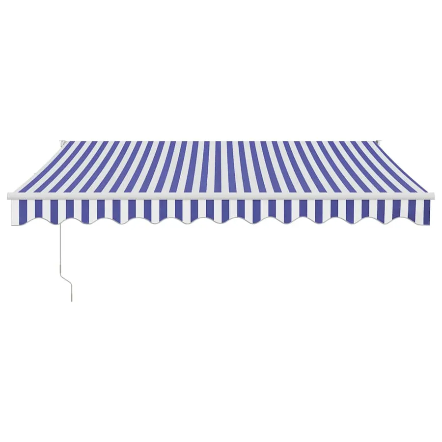 Auvent rétractable bleu et blanc 3x2,5 m tissu et aluminium - 3