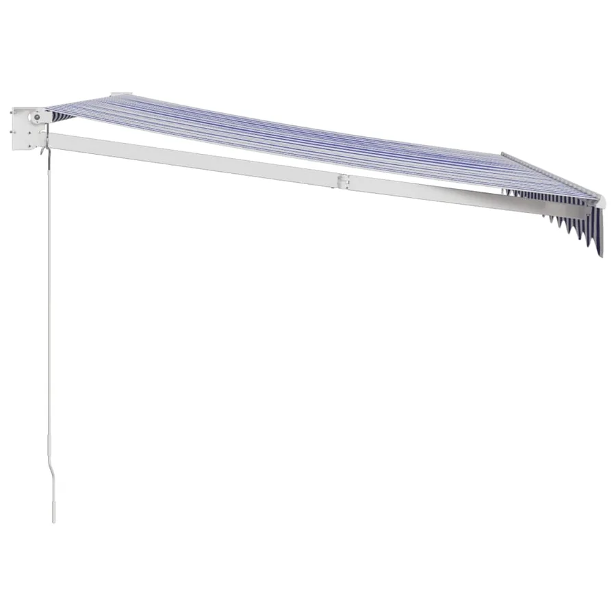 Auvent rétractable bleu et blanc 3x2,5 m tissu et aluminium - 4
