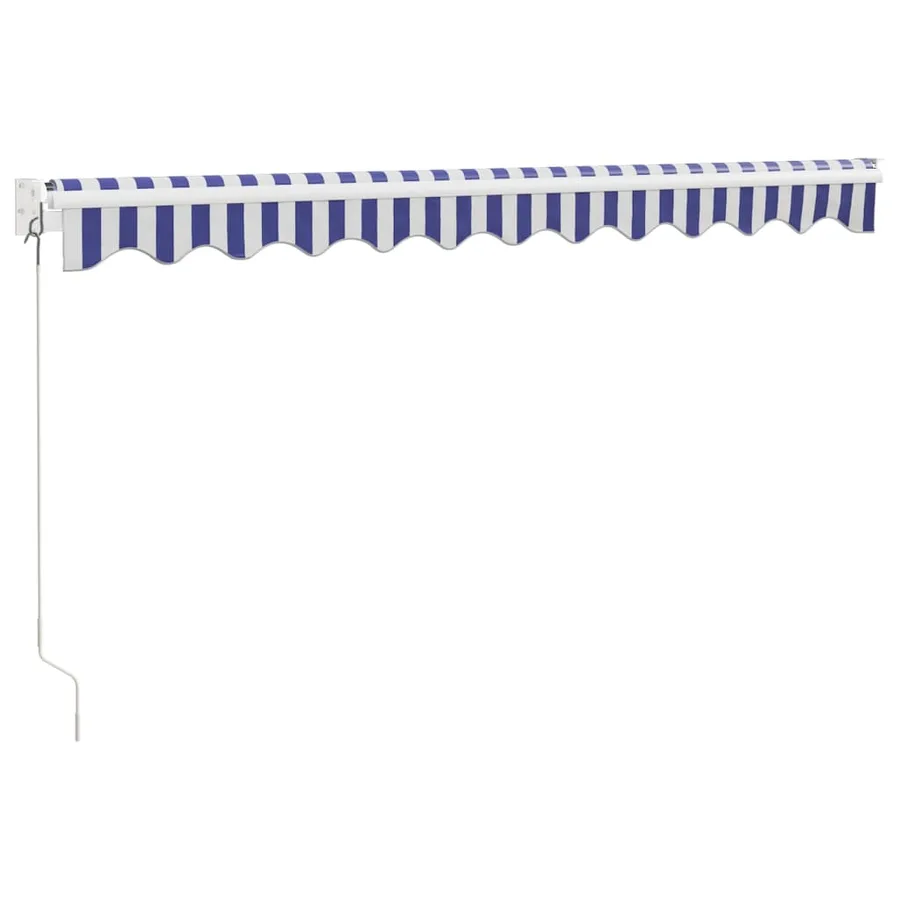 Auvent rétractable bleu et blanc 3x2,5 m tissu et aluminium - 6