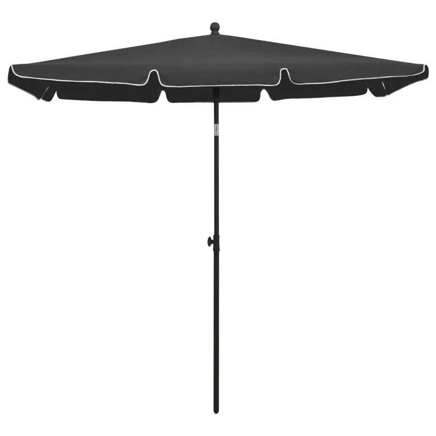 Parasol de jardin avec mât 210x140 cm Anthracite - 2