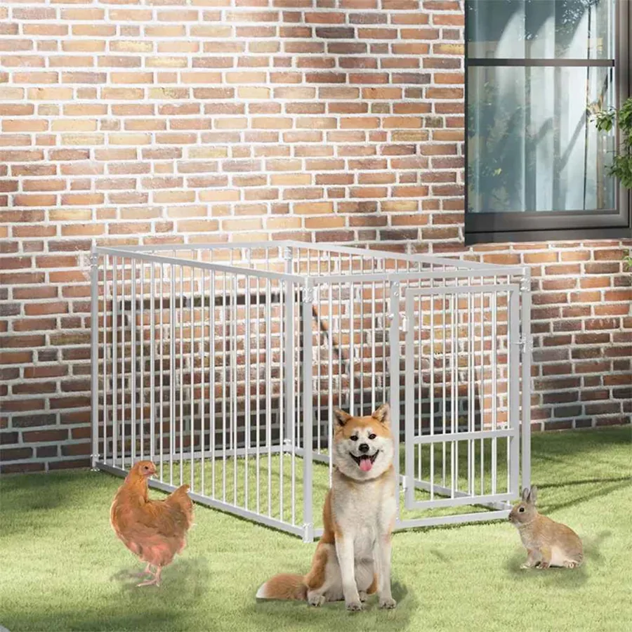Chenil d'extérieur pour chiens 100 x 200 x 100 cm