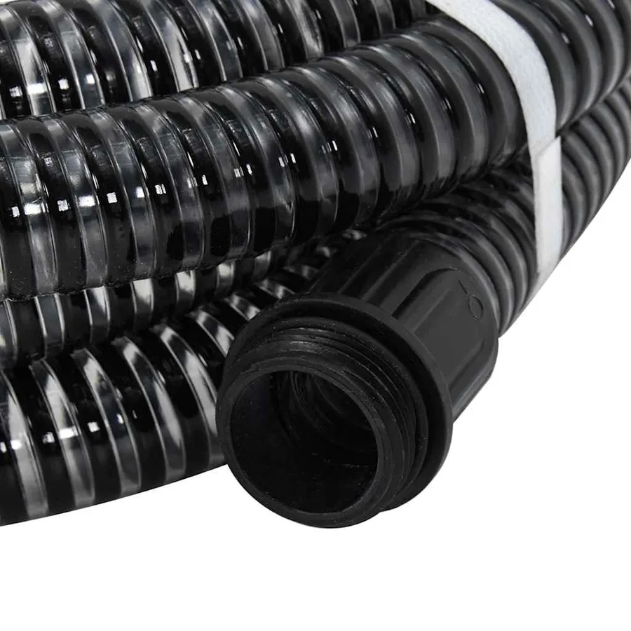 Tuyau d'aspiration avec raccords en laiton noir 1,1" 10 m PVC - 2
