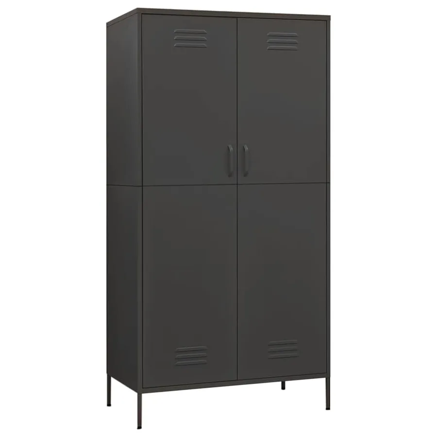 Garde-robe Anthracite 90x50x180 cm Acier - 2