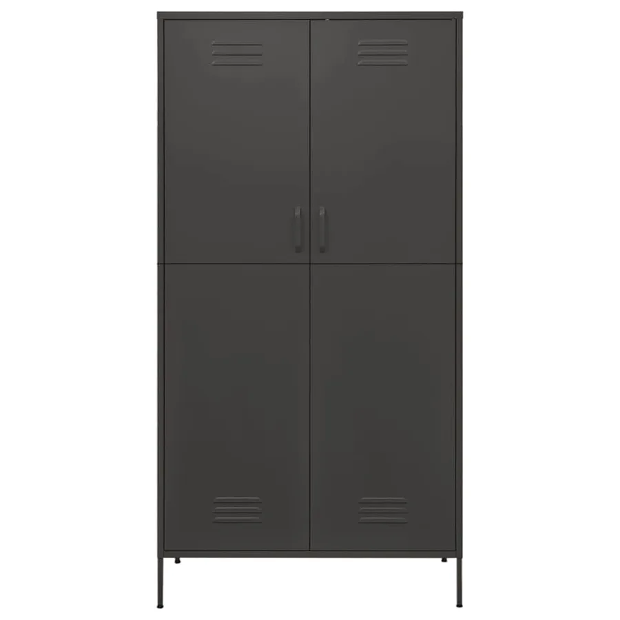 Garde-robe Anthracite 90x50x180 cm Acier - 3