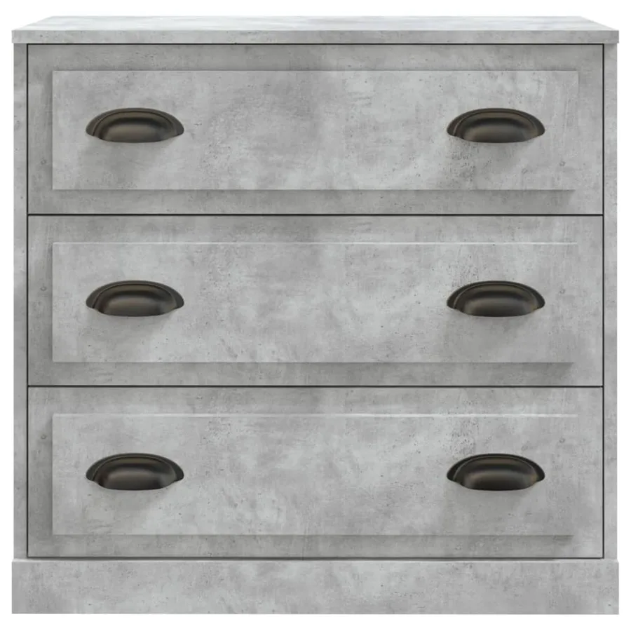 Buffets 2 pcs gris béton bois d'ingénierie - 4
